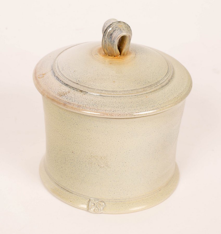 Peter Starkey (born 1945), a salt glaze lidded pot, impressed mark, 13. - Image 2 of 4
