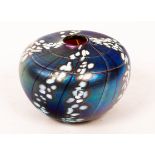 Siddy Langley (born 1955), an iridescent glass vase, signed and dated 1996, 10cm high,