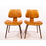 Charles and Ray Eames, two DCW plywood chairs, manufactured by Herman Miller,