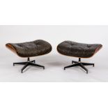 Charles and Ray Eames for Herman Miller, a pair of model 671 ottomans,