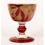 Alan Caiger-Smith (1930-2020), an Aldermaston Pottery goblet, ruby and gold lustre,