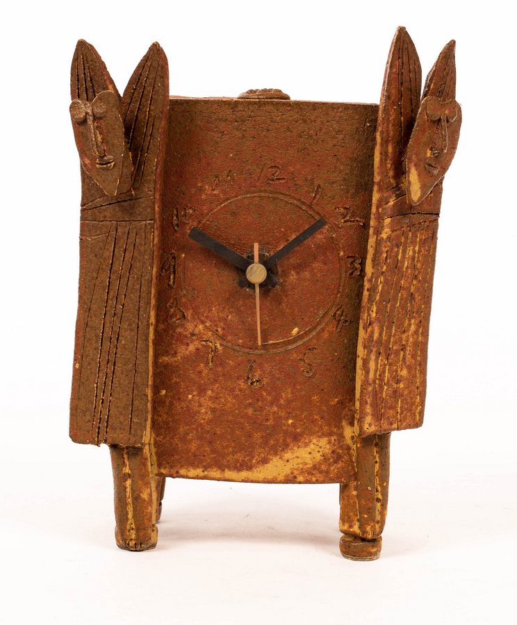 John Maltby (1936-2020), a stoneware mantel clock, - Image 2 of 4