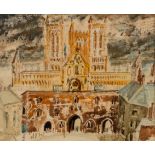 (Joan) Seton McConnell/Lincoln Cathedral, West Front/signed and dated S.