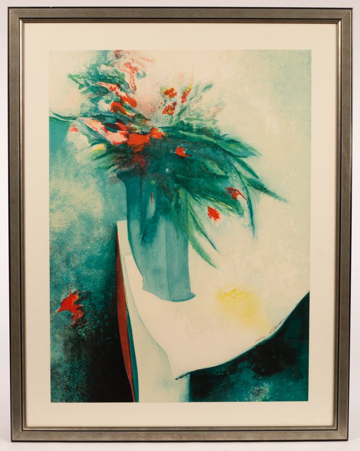Claude Gaveau (born 1940)/Vase of Flowers/signed and numbered 109/180/lithograph in colours, - Image 4 of 5