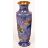 A Wedgwood Fairyland lustre slender vase, Hummingbird pattern,