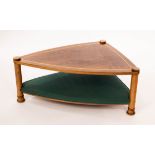 An American black walnut and sycamore inlaid low table,