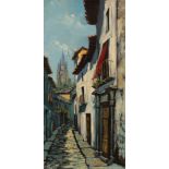 V Gavira (20th Century)/Continental Village Scene/signed/oil on board,