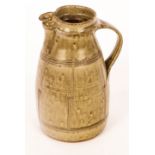 A studio pottery jug, ash glaze, impressed seal mark BS, possibly for Bernard Sahm,