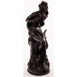 After Carrier-Belleuse/Jeune Femme aux Colombes/signed/bronzed resin,