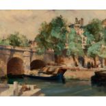 Frances Russell Flint (1915-1977)/Dutch River Scene/oil on canvas, 48.