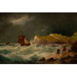 Arthur Wilde Parsons RA (1854-1931)/Stormy Coastal Scene/oil on canvas, 20cm x 29.