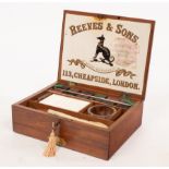 A 19th Century paint box, Reeves & Sons, Cheapside, London, containing paints, charcoal, pencils,