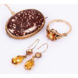 A gem set dress ring, in 9ct gold mount, size N,