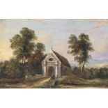 Manner of George Beaumond/Chapelle de Notre-Dame de Saul Sarig Boulogne/oil on canvas, 11cm x 16.