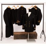 A RNVR Naval uniform, great coat, dress uniform, shorts, hood etc.