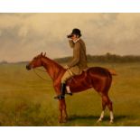 James Albert Buchanan Jay (1838-1888)/Racehorse Trainer/mounted and looking through a pair of