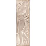 A modern Lalique glass relief panel, Femme Tête Levée pattern, of a female figure, 44.