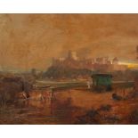 C Lupino??/View of Windsor Castle/oil on panel, 43cm x 53.