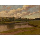Edwin D Connell (1859-1923)/Continental River Landscape/signed lower right/oil on canvas, 44.