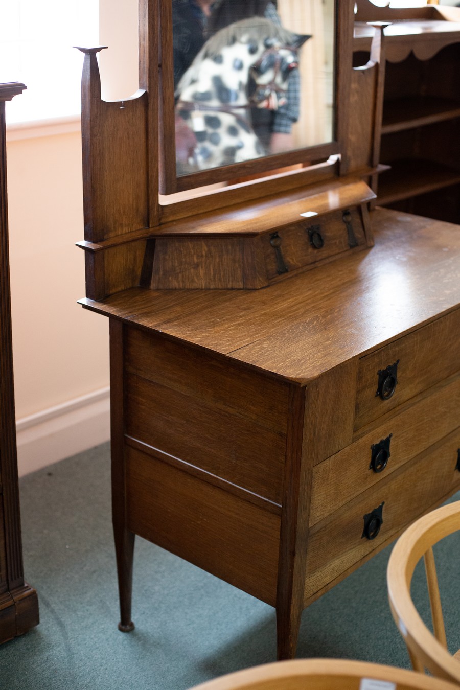 An Art Nouveau oak dressing table, retailed by Maple & Co, - Image 2 of 5