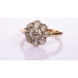 An Edwardian diamond cluster ring,
