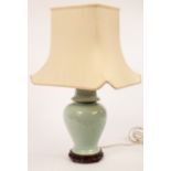 A Chinese style celadon lamp,