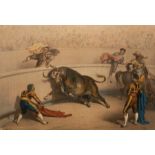 Turgis after Dore/Bull Fighting/four hand coloured engravings,