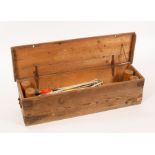 A croquet set in a wooden case,