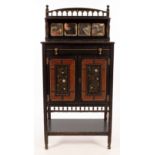 An Aesthetic movement ebonised cabinet, by G Davis, late J Yabsley's, Plymouth,