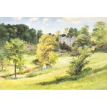 Isobel B Badcock/Fountains Hall in the Valley of the Skell/watercolour,