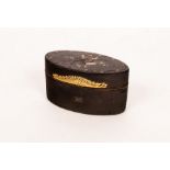 An early 19th Century oval gold mounted snuff box,