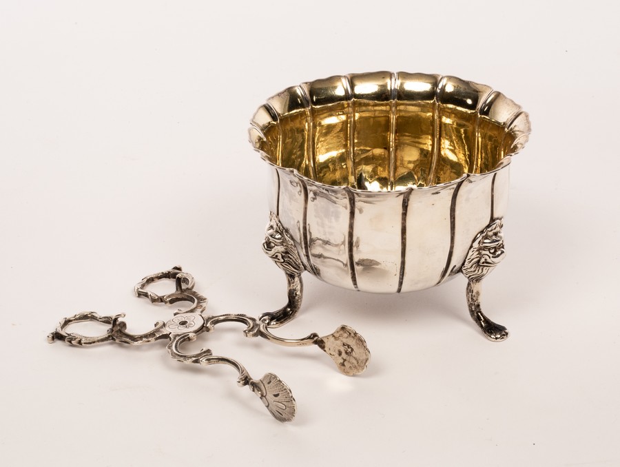 An Irish silver and silver gilt sugar bowl, circa 1752, Hibernia and harp marks only,