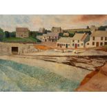 David Lister (20th Century)/Fishing Village/signed and dated 1955/oil on canvas,