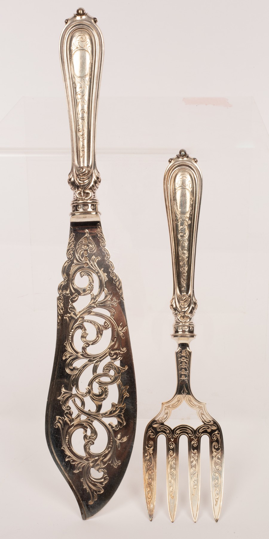 A pair of Victorian silver fish servers, JG, Birmingham 1862-64, - Image 2 of 3