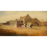 John Charles Maggs (1819-1896)/Passing Coaches/two coaches and four passing a village inn with