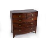 An early 19th Century mahogany bowfront chest,