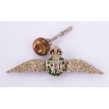 An RAF sweetheart brooch, set throughout with rose cut diamonds,