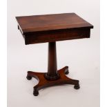 A Victorian mahogany occasional table, fitted a drawer on column support and platform base,