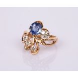 A sapphire and diamond dress ring, perhaps a bespoke commission,