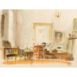 Hugh Casson (1910-1999)/Lord Charteris's Study at Buckingham Palace/whilst private secretary to Her