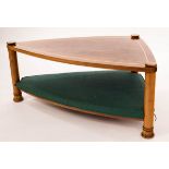 An American black walnut and sycamore inlaid low table,