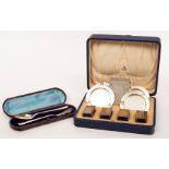 A set of four silver ashtrays and four silver matchbox covers, Mappin & Webb, Birmingham 1933,