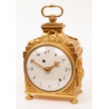 A late 19th Century French pendule d'officier eight-day clock,