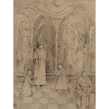 18th Century Italian School/Corpus Christi/Old Master style drawing/pen and ink heightened in white,