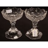 A pair of Victorian cut glass sweetmeat dishes,