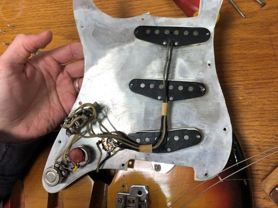 Lot Withdrawn - A Fender Stratocaster electric guitar, back plate numbered 86779, - Image 10 of 14