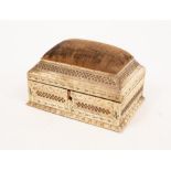 A Napoleonic prisoner of war bone sewing box,