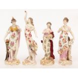 A set of three German figures of classical maidens, late 19th century, and another,