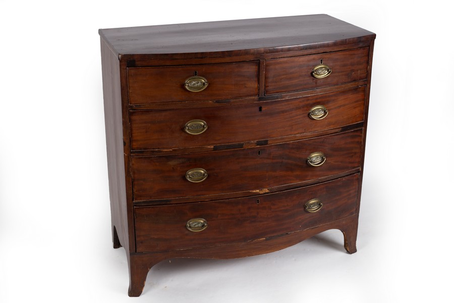 An early 19th Century mahogany bowfront chest, - Image 2 of 2