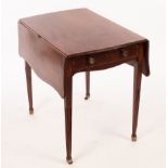 A George III mahogany butterfly top Pembroke table, crossbanded throughout,